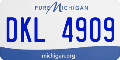 MI license plate DKL4909
