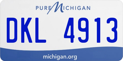 MI license plate DKL4913