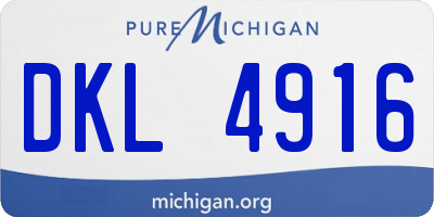 MI license plate DKL4916