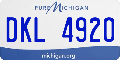 MI license plate DKL4920