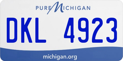 MI license plate DKL4923