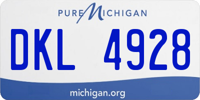 MI license plate DKL4928