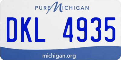 MI license plate DKL4935