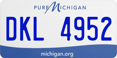 MI license plate DKL4952