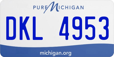 MI license plate DKL4953