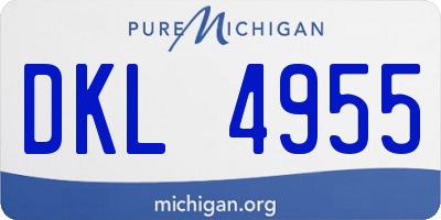 MI license plate DKL4955