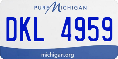 MI license plate DKL4959