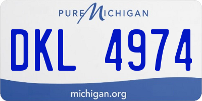 MI license plate DKL4974
