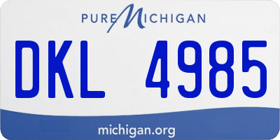 MI license plate DKL4985