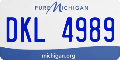 MI license plate DKL4989