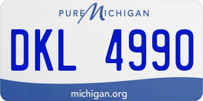MI license plate DKL4990