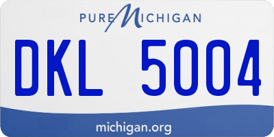 MI license plate DKL5004