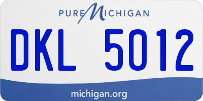 MI license plate DKL5012