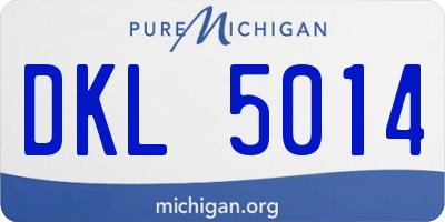MI license plate DKL5014