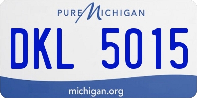 MI license plate DKL5015