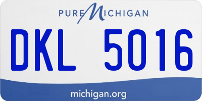 MI license plate DKL5016