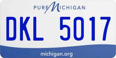 MI license plate DKL5017