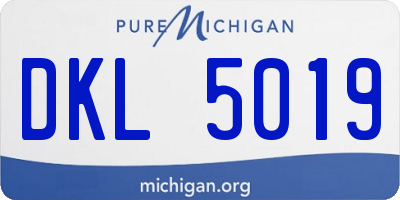 MI license plate DKL5019