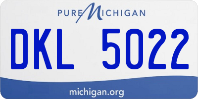 MI license plate DKL5022