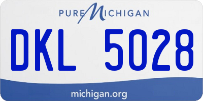 MI license plate DKL5028