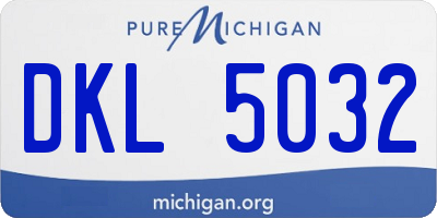 MI license plate DKL5032