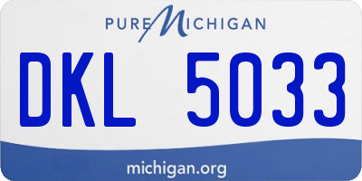 MI license plate DKL5033