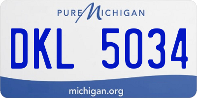 MI license plate DKL5034