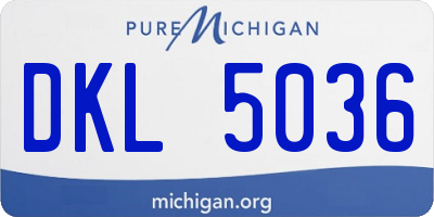 MI license plate DKL5036