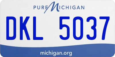 MI license plate DKL5037