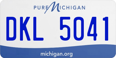 MI license plate DKL5041