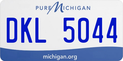 MI license plate DKL5044