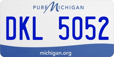 MI license plate DKL5052