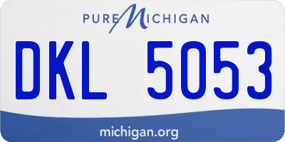 MI license plate DKL5053