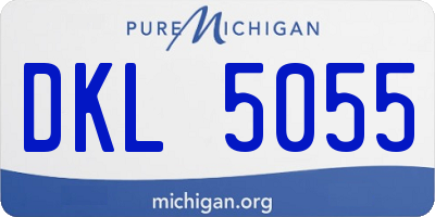 MI license plate DKL5055
