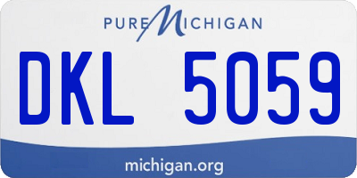 MI license plate DKL5059