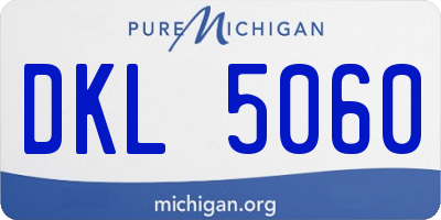 MI license plate DKL5060