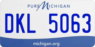 MI license plate DKL5063
