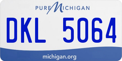 MI license plate DKL5064