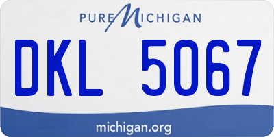 MI license plate DKL5067