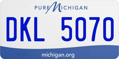 MI license plate DKL5070