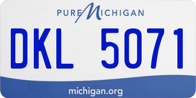MI license plate DKL5071