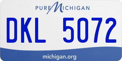 MI license plate DKL5072