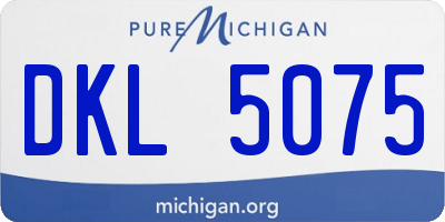 MI license plate DKL5075