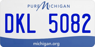 MI license plate DKL5082