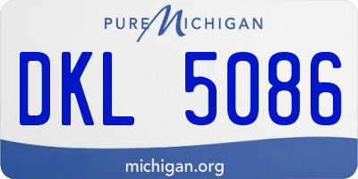 MI license plate DKL5086