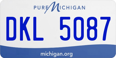 MI license plate DKL5087