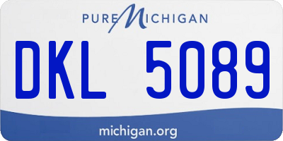 MI license plate DKL5089