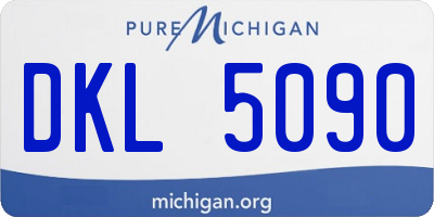 MI license plate DKL5090