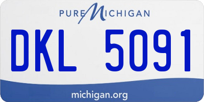 MI license plate DKL5091