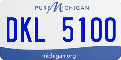 MI license plate DKL5100